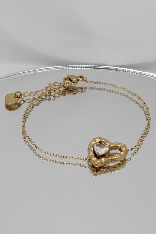 Βραχιόλι Χεριού - Hearts Reflection Golden
