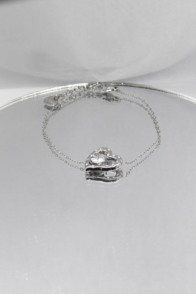 Βραχιόλι Χεριού - Hearts Reflection Silver