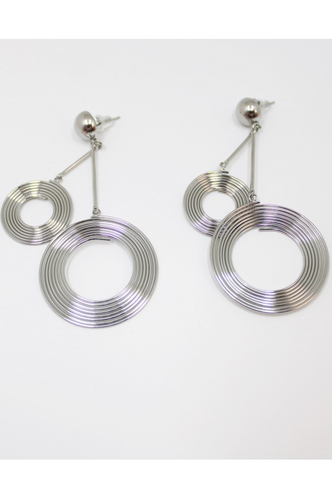 Σκουλαρίκια Κρεμαστά - Charlotte Silver Circles 
