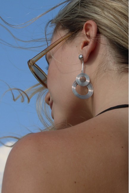 Σκουλαρίκια Κρεμαστά - Charlotte Silver Circles 