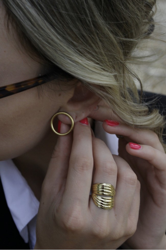 Σκουλαρίκια Καρφωτά - Gabrielle Golden Circle