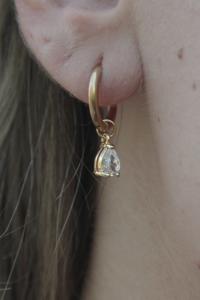 Σκουλαρίκια Κρεμαστά - Cecile Golden Diamond 