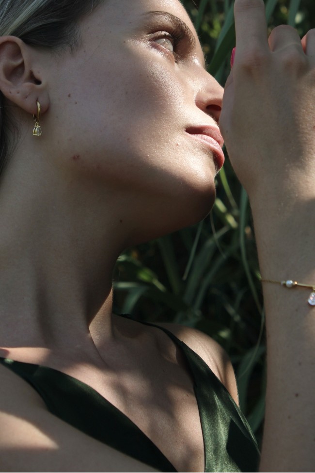 Σκουλαρίκια Κρεμαστά - Cecile Golden Diamond 