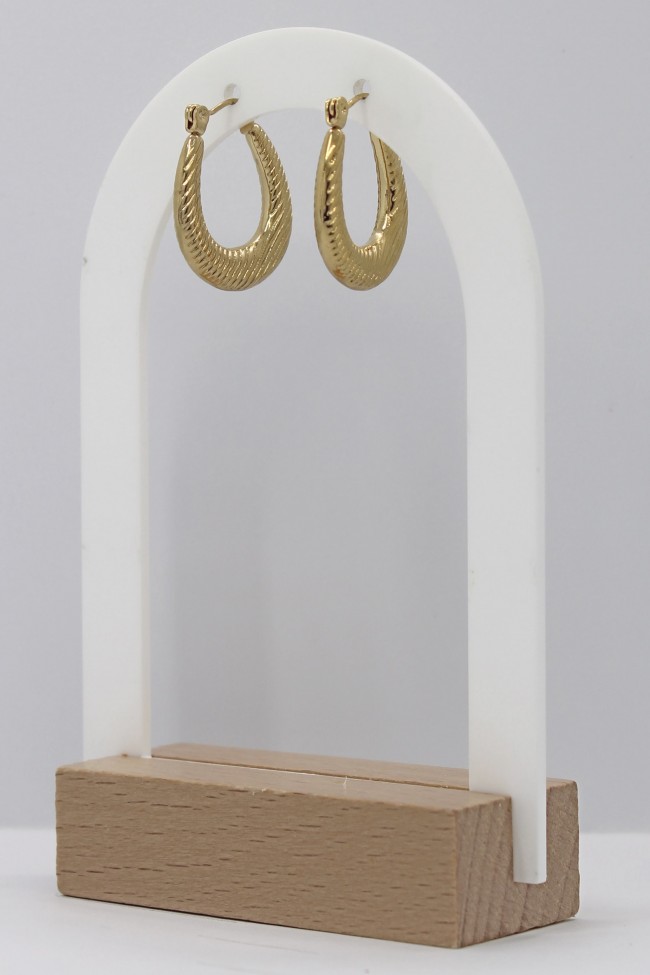 Σκουλαρίκια Κρίκοι - Flowing Lines Golden 