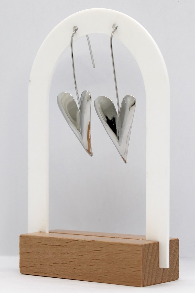 Σκουλαρίκια Κρεμαστά - Heart Silver Swirl