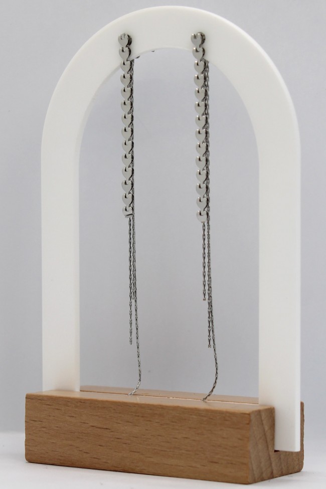 Σκουλαρίκια Κρεμαστά - Silver Hearts Flow