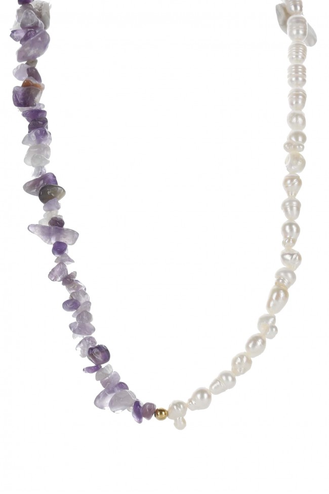 Κολιέ - Purple Ivory Pearls