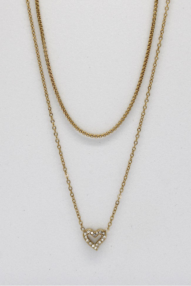 Κολιέ Διπλό - Golden Heart Of Simplicity