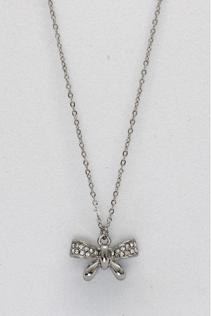 Κολιέ - Silver Lustrous Bow