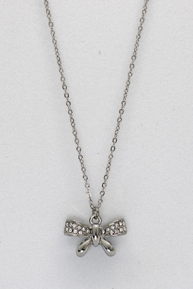 Κολιέ - Silver Lustrous Bow