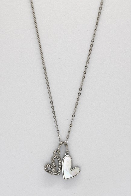 Κολιέ Με Καρδιές - Silent Heart Silver