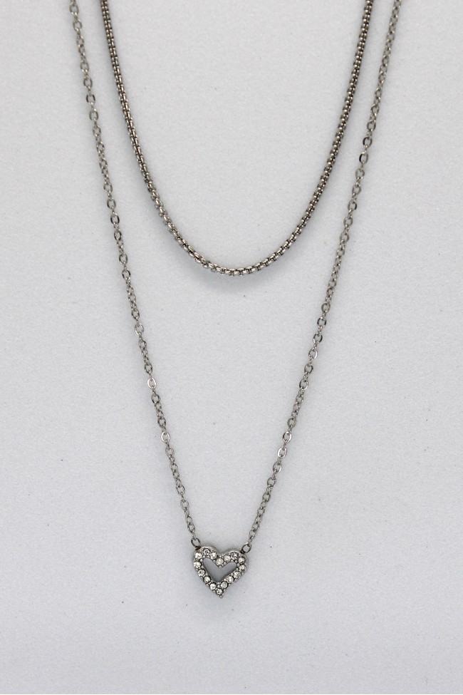 Κολιέ Διπλό - Silver Heart Of Simplicity