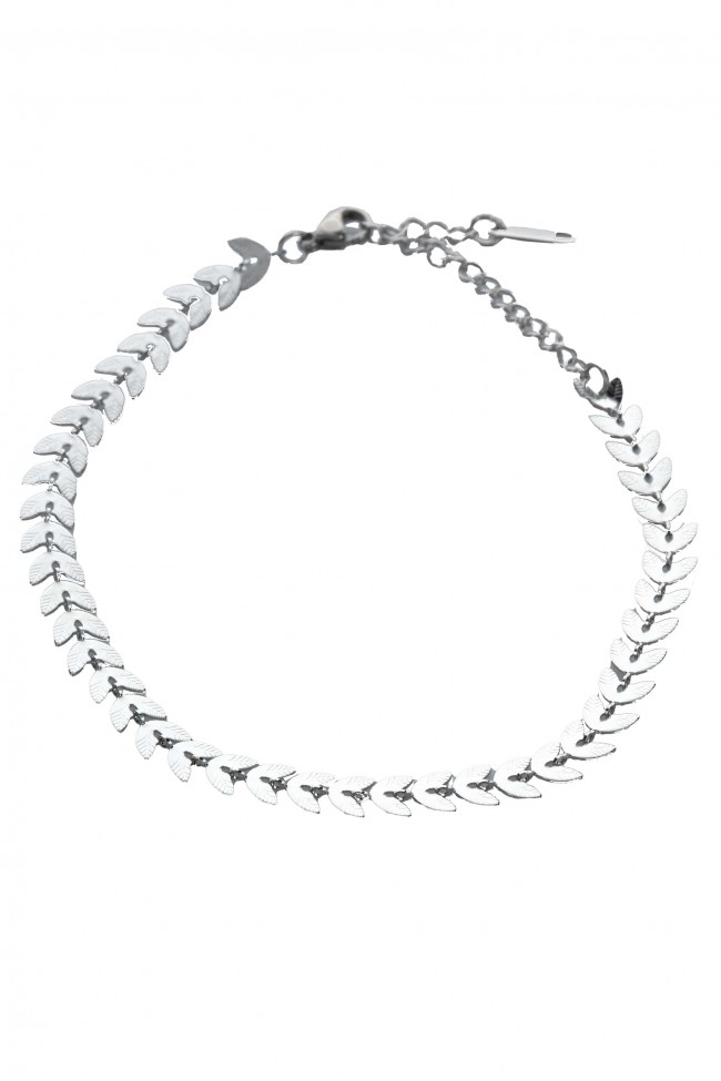 Αλυσίδα Ποδιού - Silver Herringbone