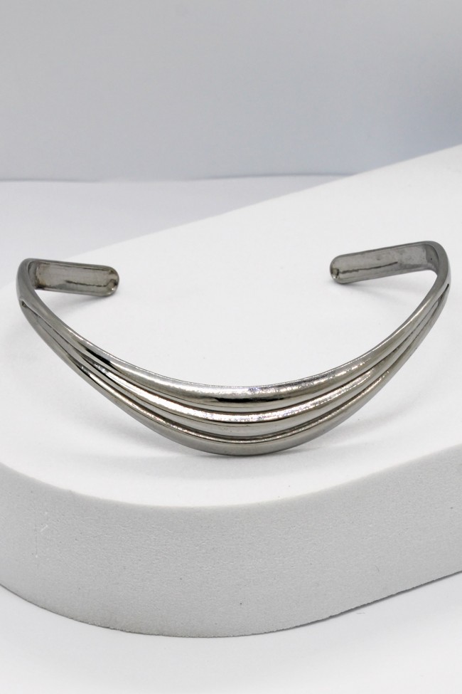 Βραχιόλι Χειροπέδα - Silver Waves