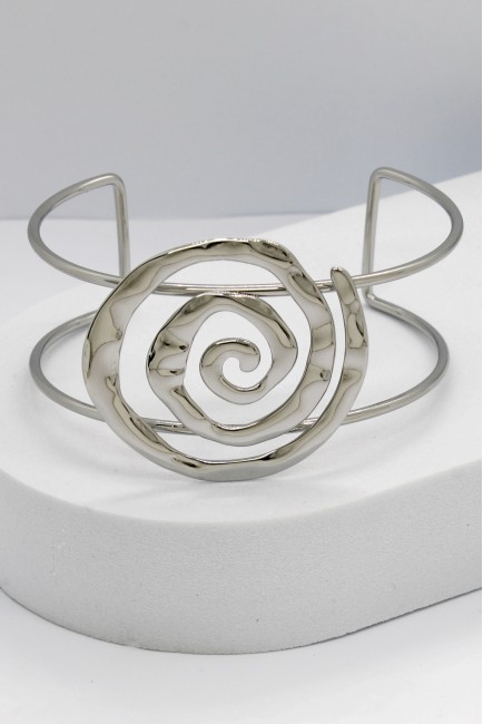 Βραχιόλι Χειροπέδα - Silver Spiral
