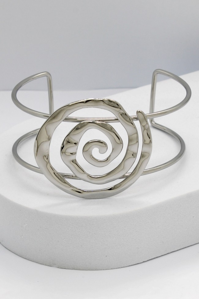 Βραχιόλι Χειροπέδα - Silver Spiral