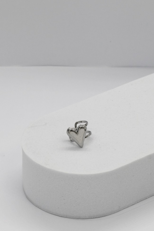 Σκουλαρίκι Ear Cuff - Silver Gentle Heart